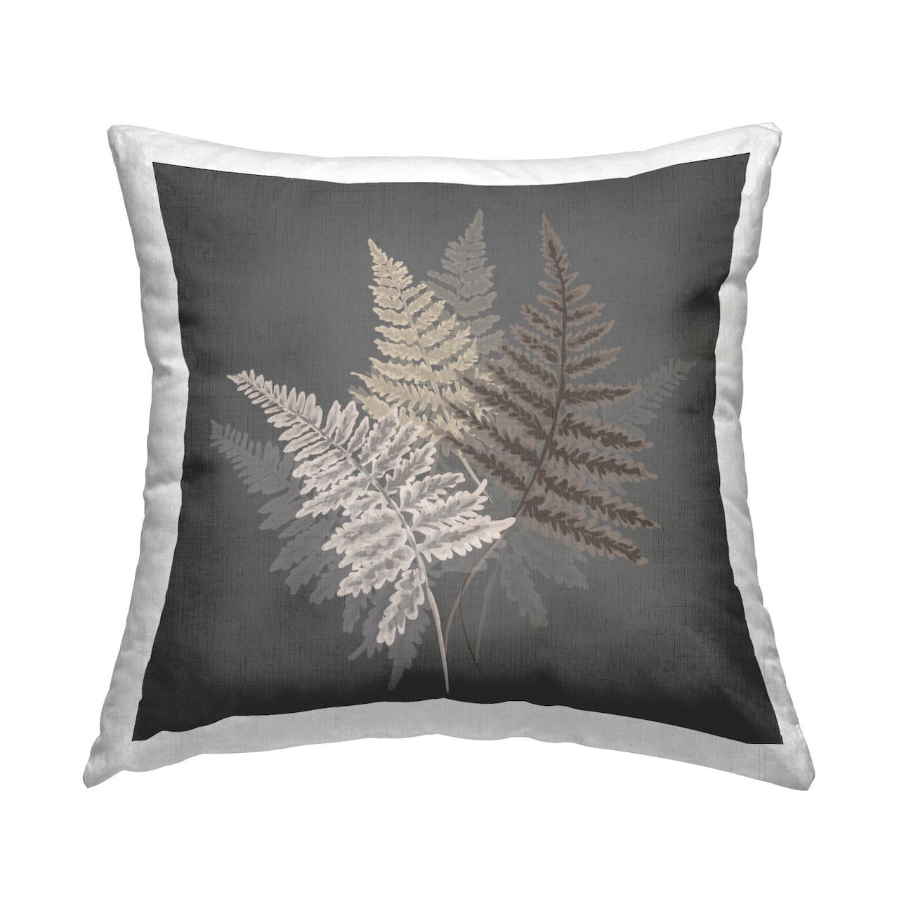 Stupell Industries Rustic Forest Fern Arrangement over Grey Throw Pillow 18" x 18"